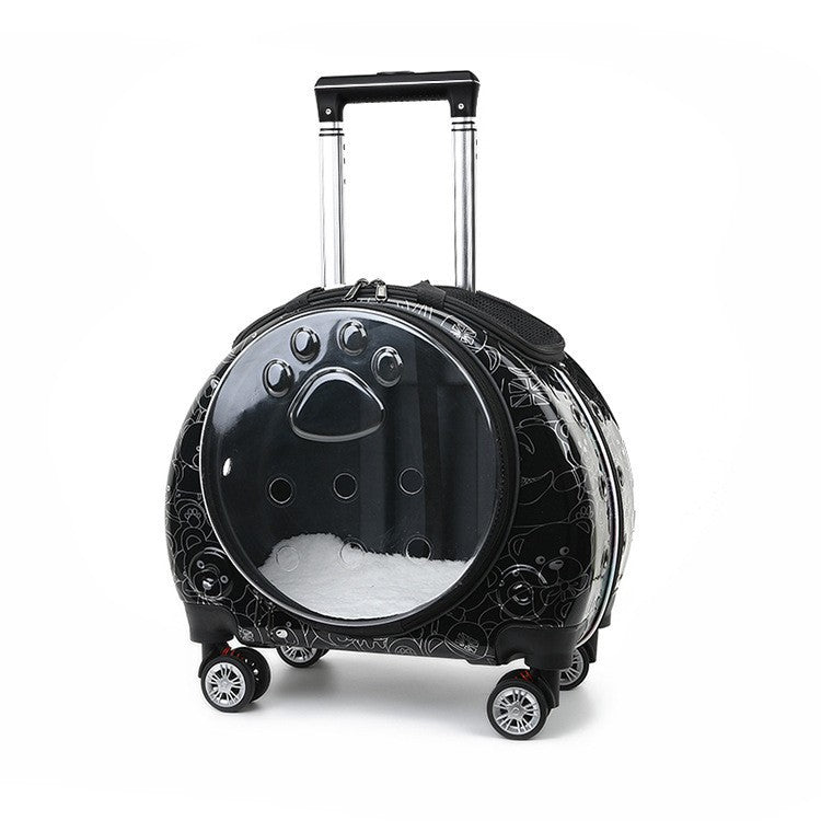 Pawlume Transparent Pet Travel Carrier with Wheels