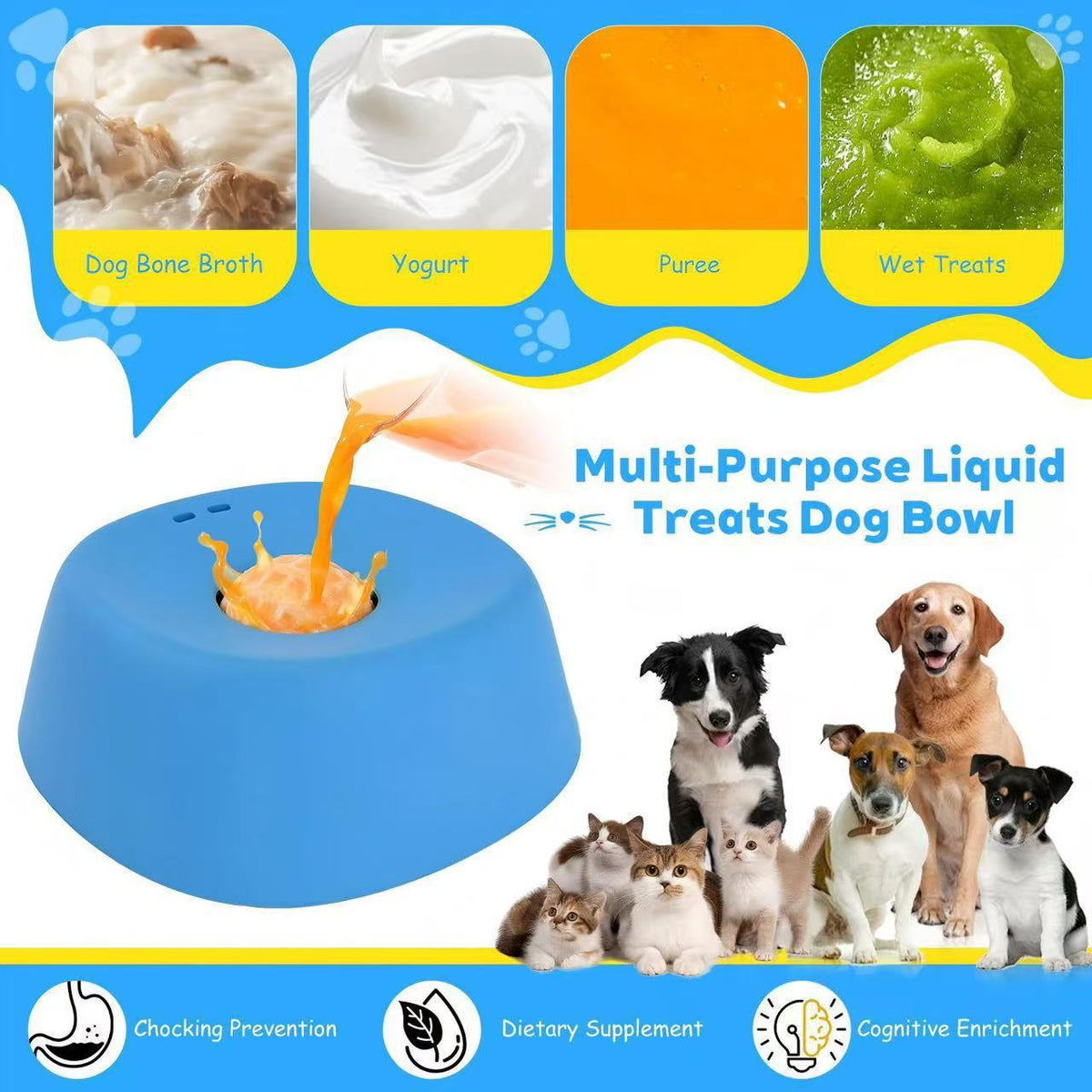 Pawlume Non-Slip Slow Feeder Dish for Healthier Mealtimes