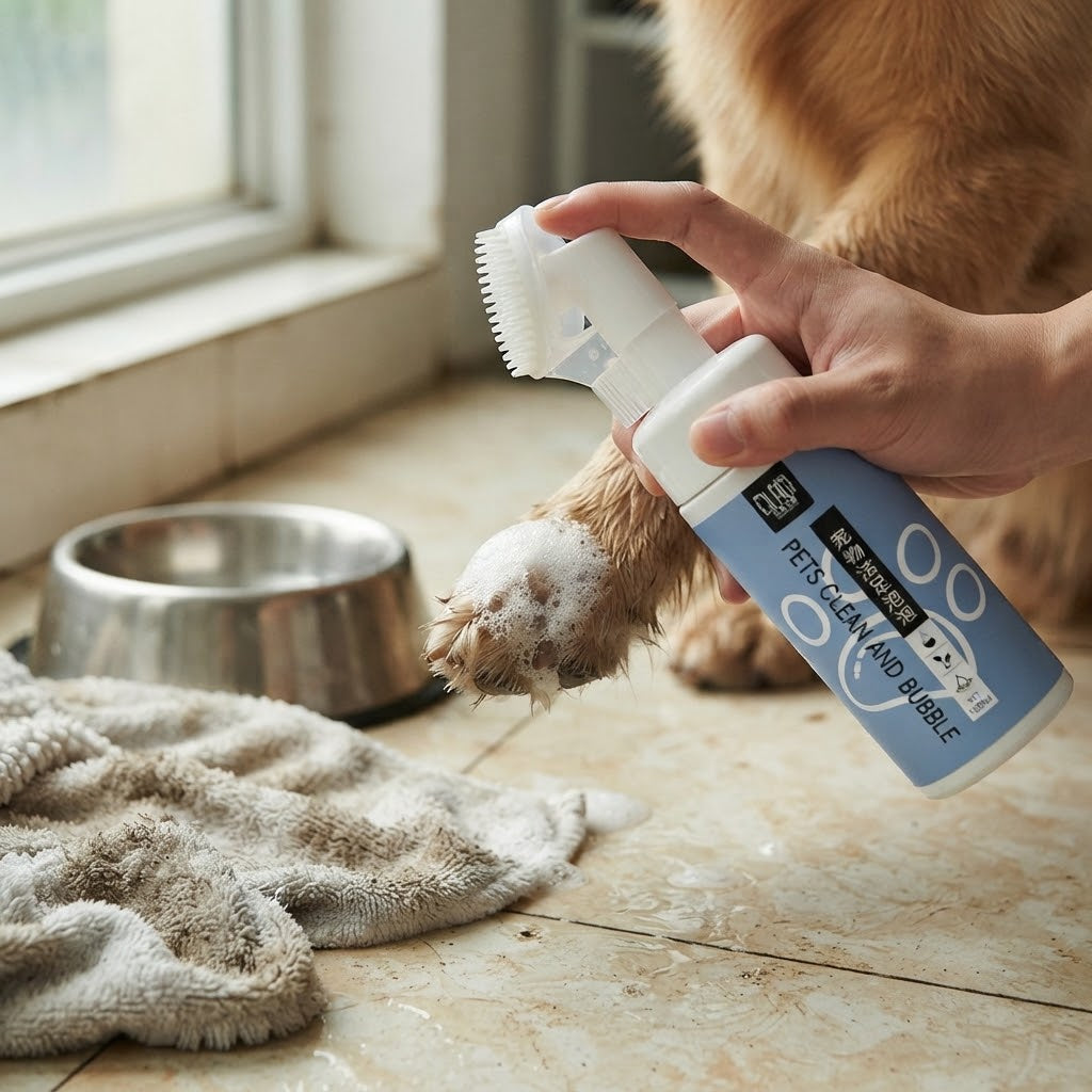 Pawlume Pet Foot Cleansing Moisturizing Foam - Quick, Gentle & Hydrating Solution for Your Pet's Paws