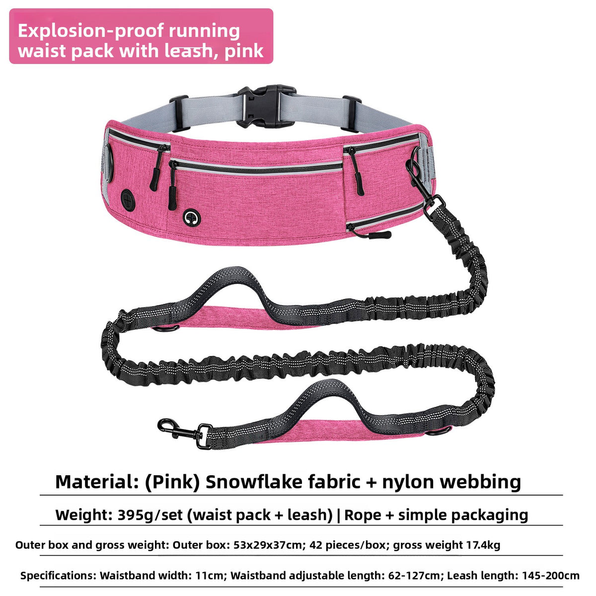 Pawlume Retractable Reflective Dog Leash and Waist Bag