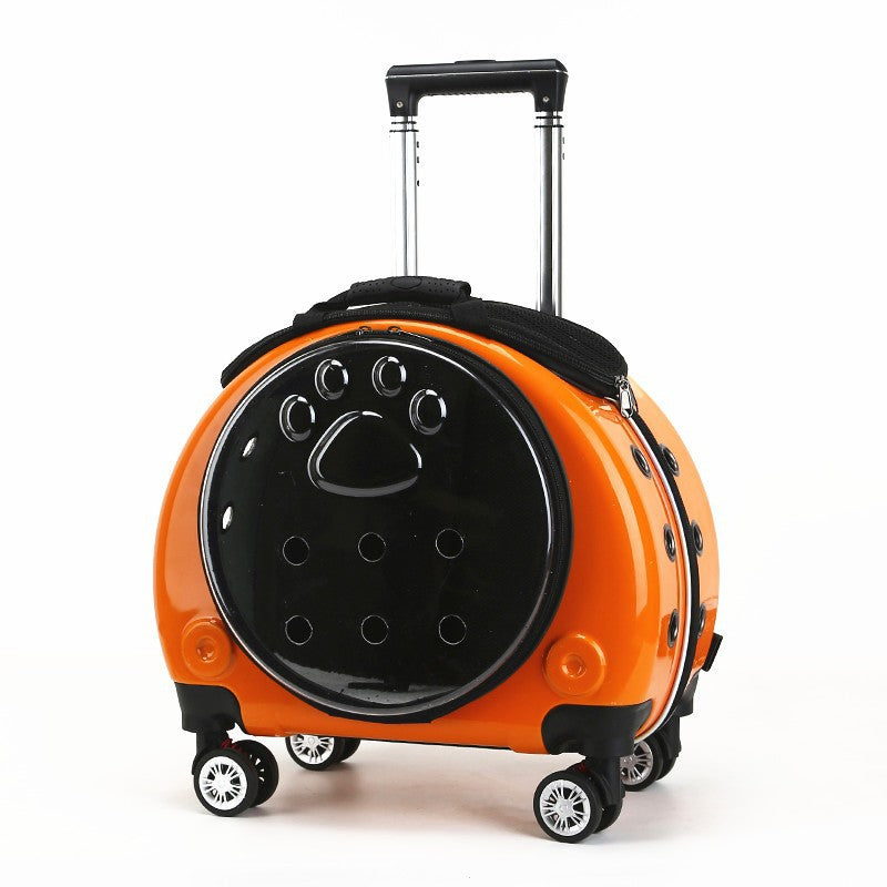 Pawlume Transparent Pet Travel Carrier with Wheels