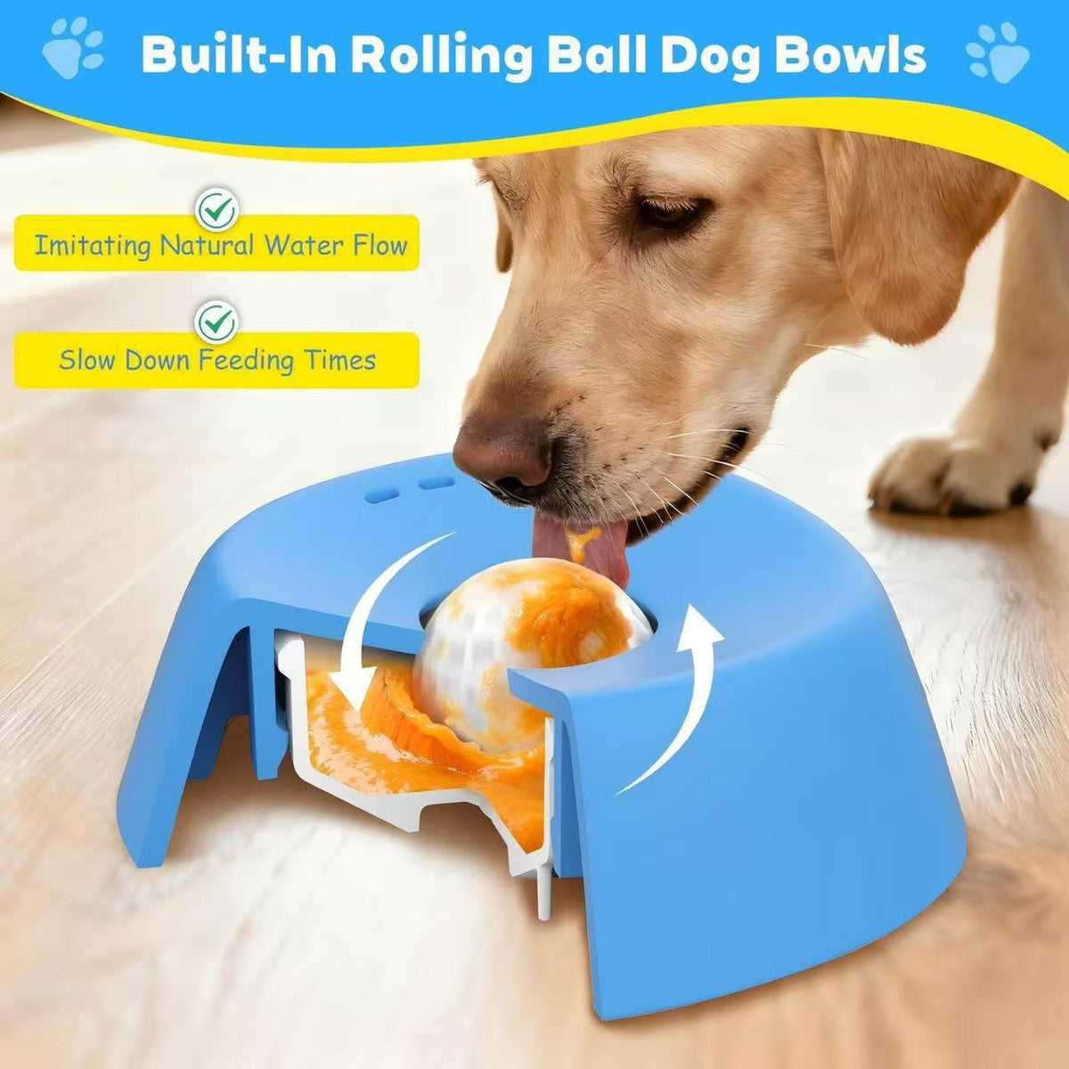 Pawlume Non-Slip Slow Feeder Dish for Healthier Mealtimes