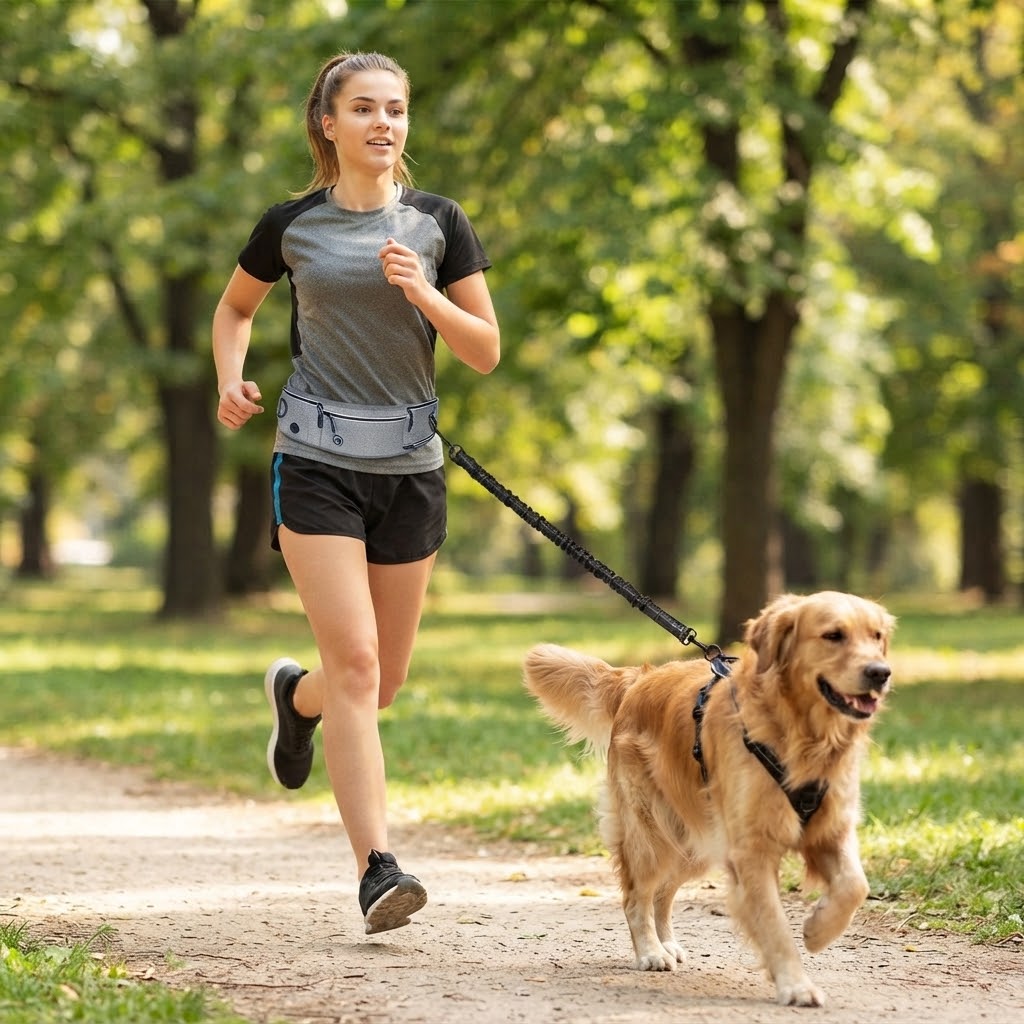 Pawlume Retractable Reflective Dog Leash and Waist Bag