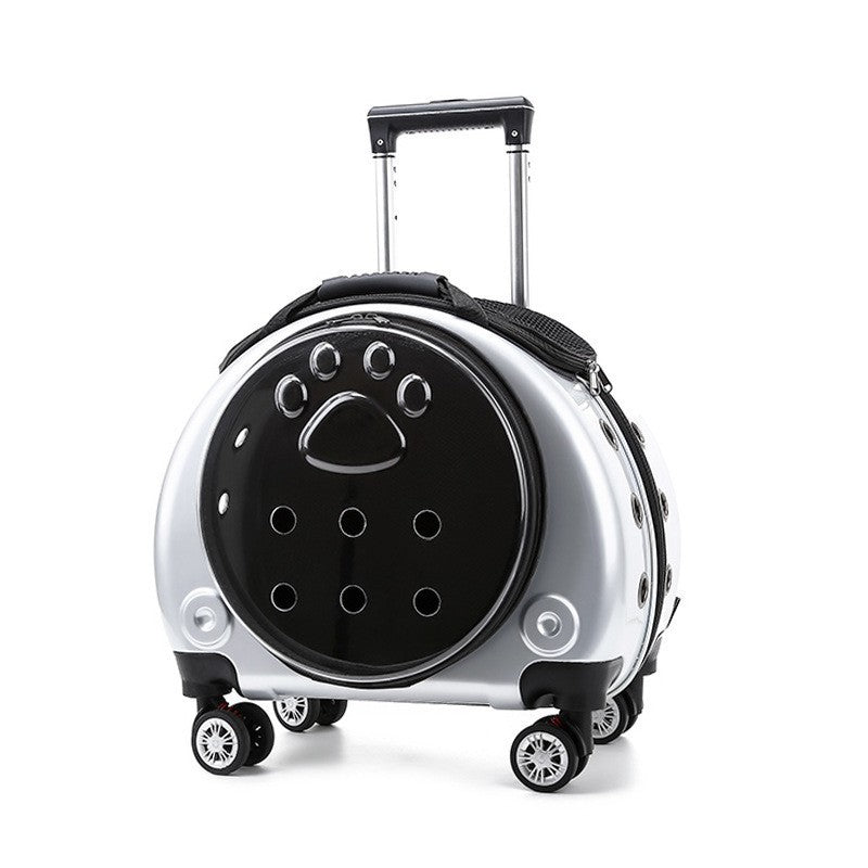 Pawlume Transparent Pet Travel Carrier with Wheels