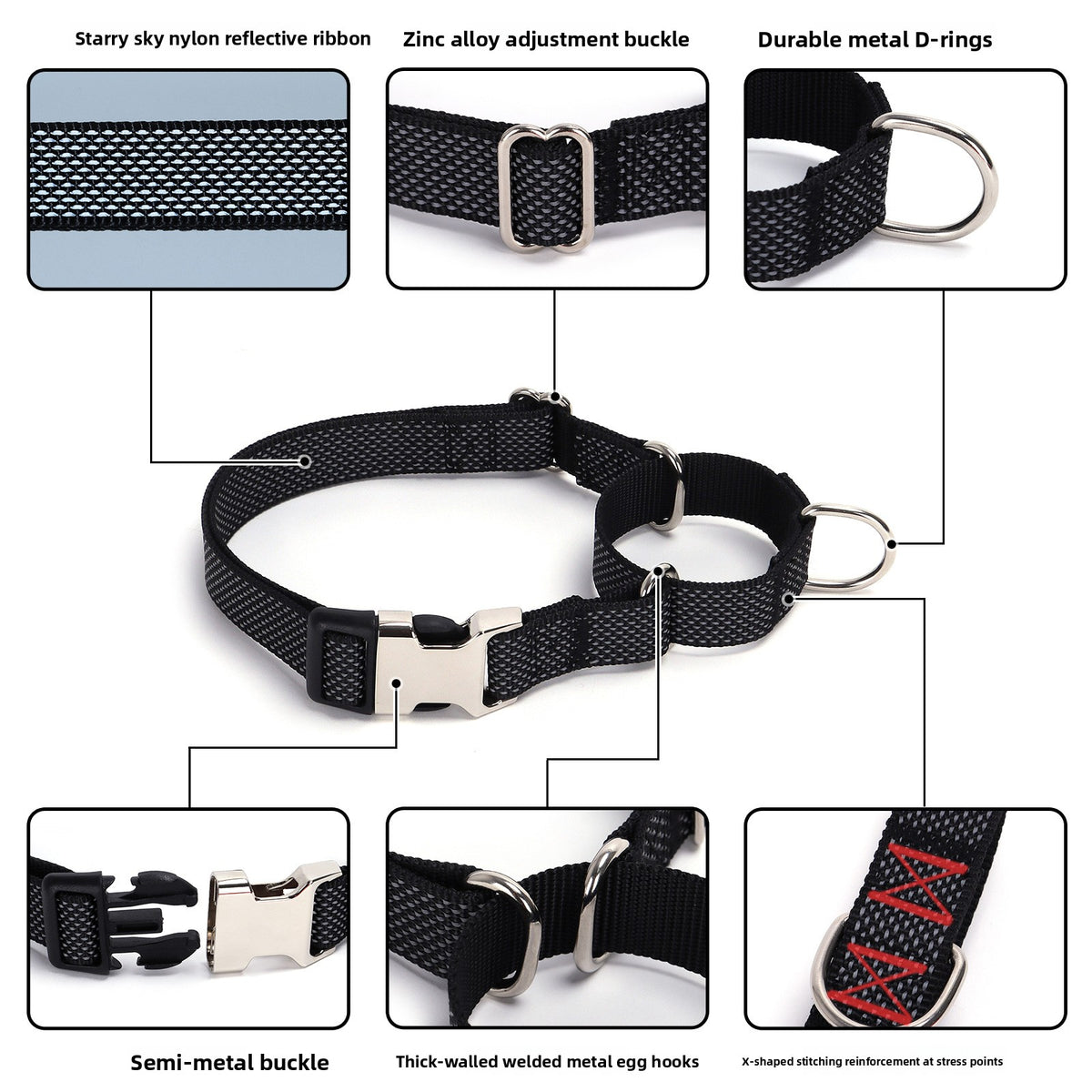 Pawlume Reflective Martingale Dog Collar: Safety Meets Style for Your Pup